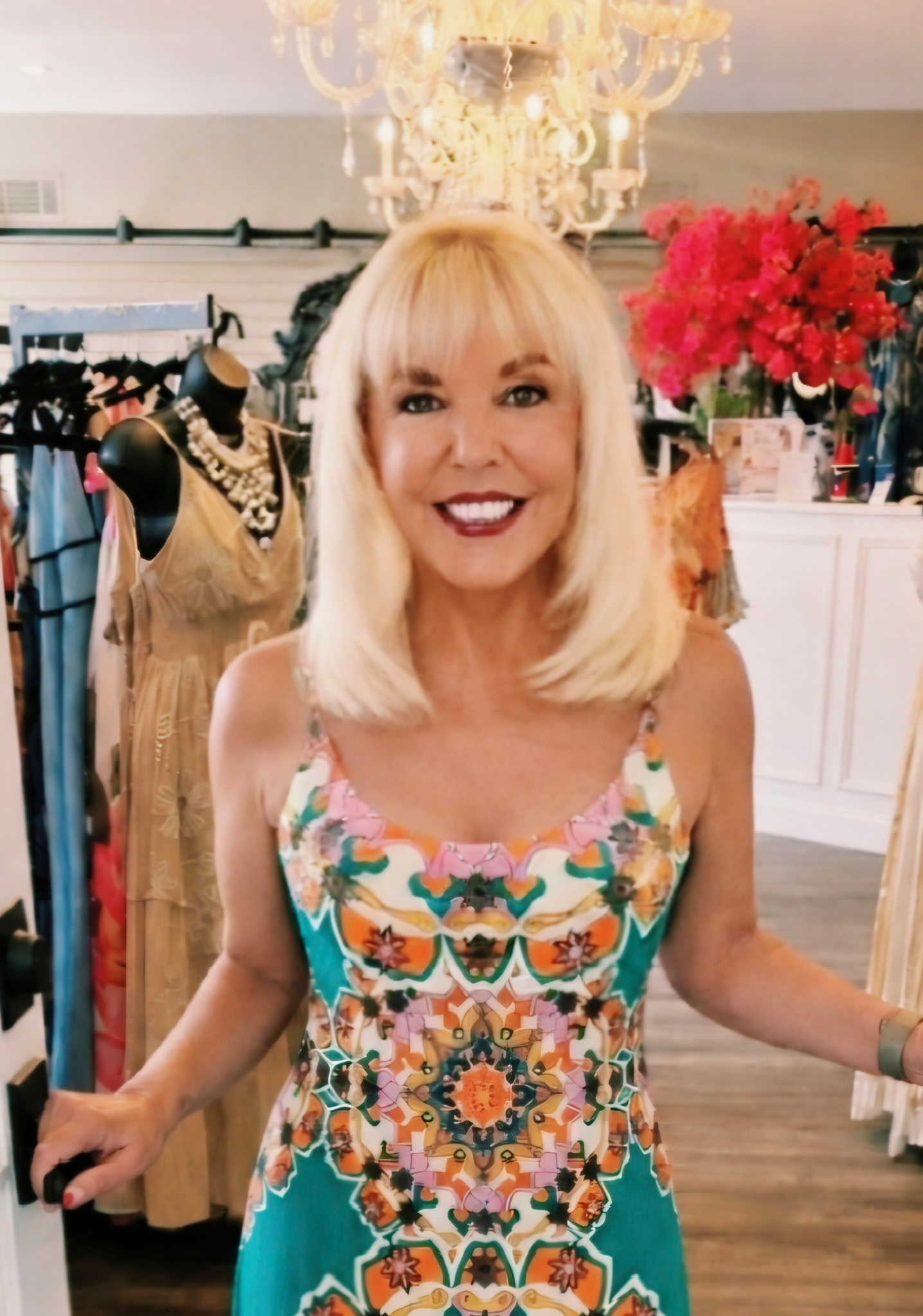 Smooth blonde bob haircut