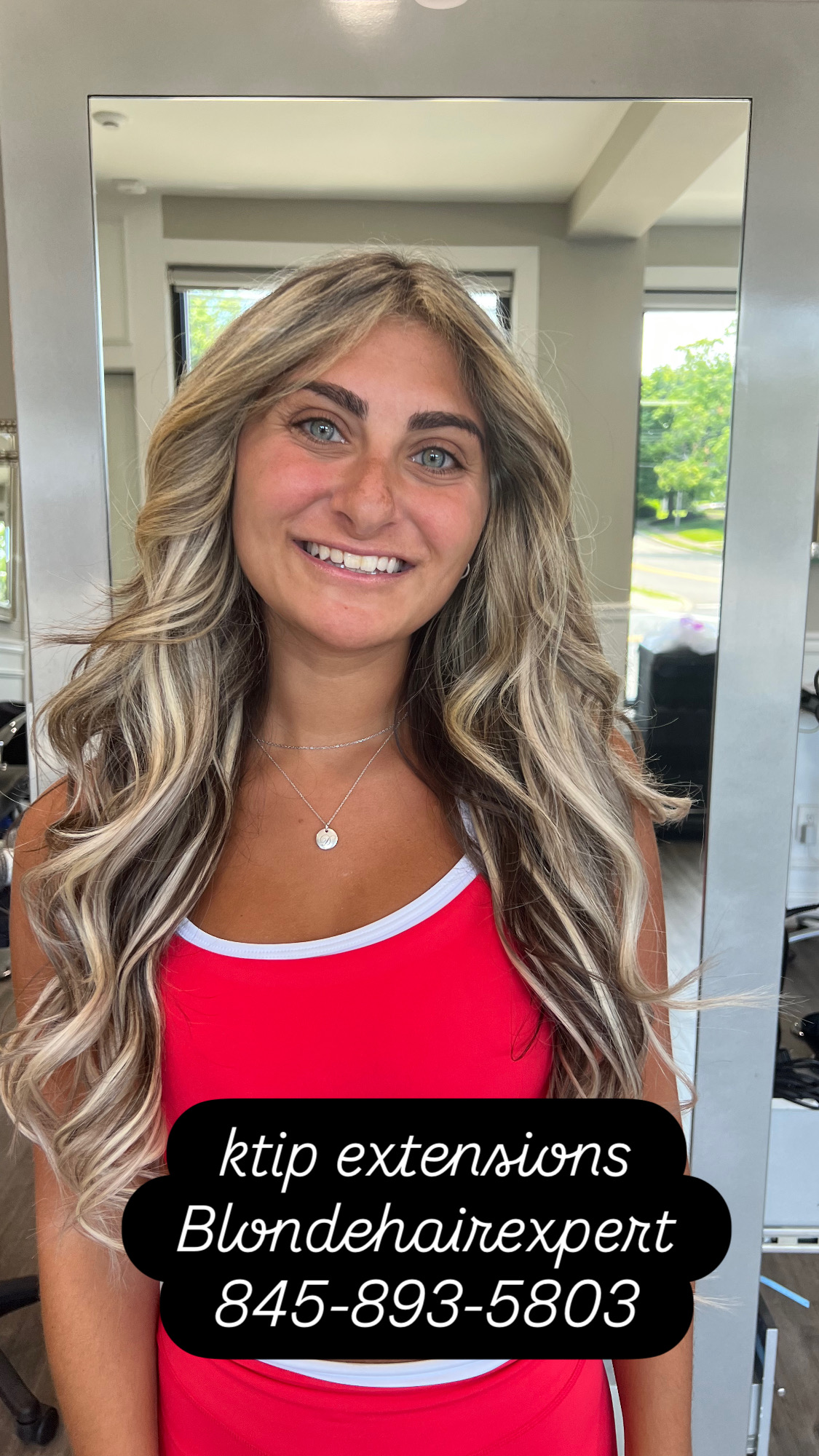 K-tip extensions with dimensional blonde highlights