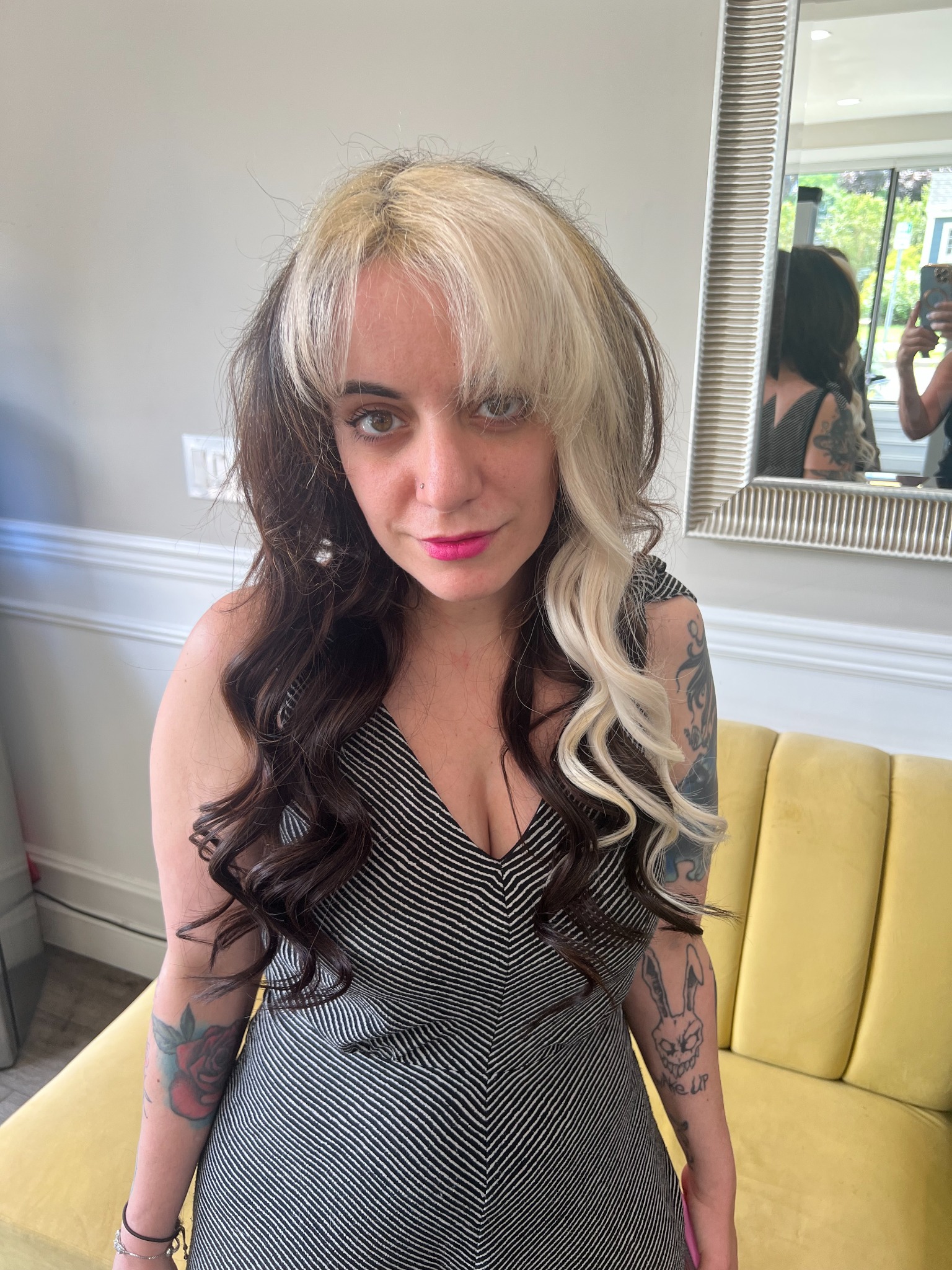 Split color hairstyle